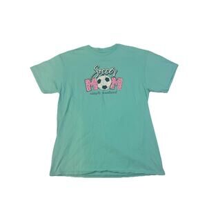 Simply Southern Soccer Mom Graphic T Shirt Women’s Large Mint Green